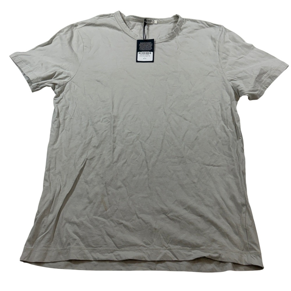 Buck Mason Bone Pima Classic Tee Mens Large Short Sleeve Cotton FLAW